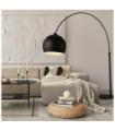 Lampadaire arqué Giant Acier doux,Marbre Noir mat, marbre noir