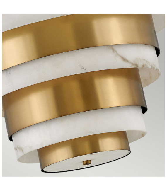 Hinkley Pendant Faux Alabaster, Heritage Brass Steel