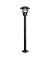 Helsingor garden bollard Stainless steel, transparent glass Black