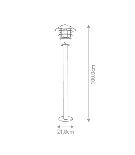 Helsingor Gartenpoller Edelstahl, transparentes Glas Schwarz