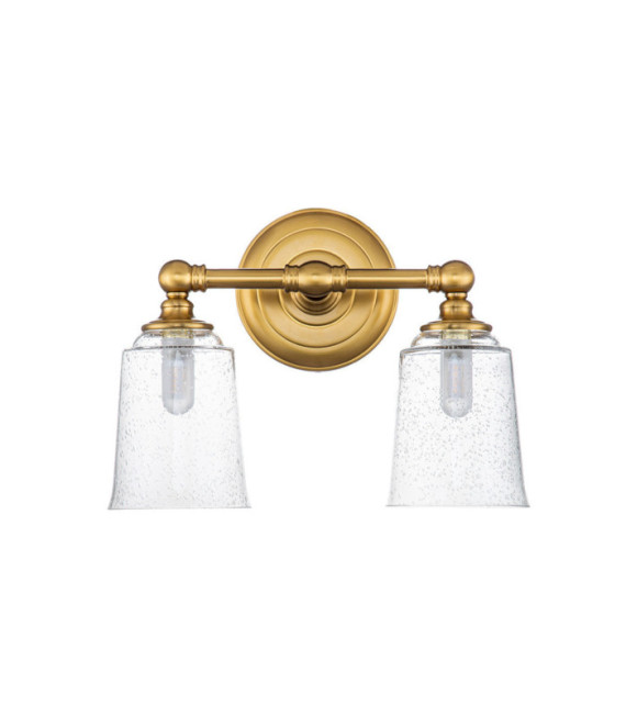 Lampada da parete Feiss Acciaio, vetro granato trasparente Ottone brunito