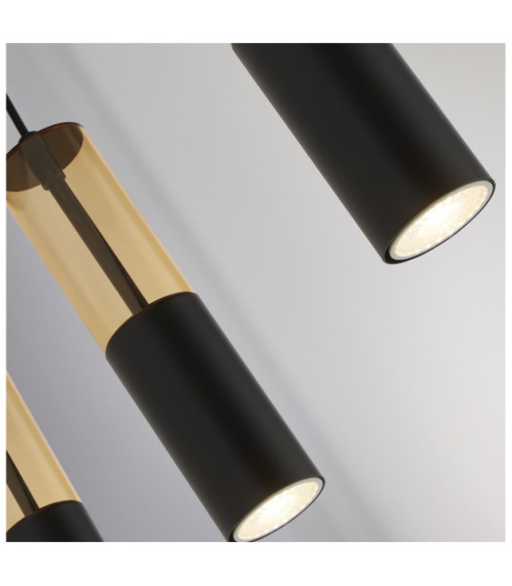 Suspension Merrygold Acier doux Noir mat, Ambre