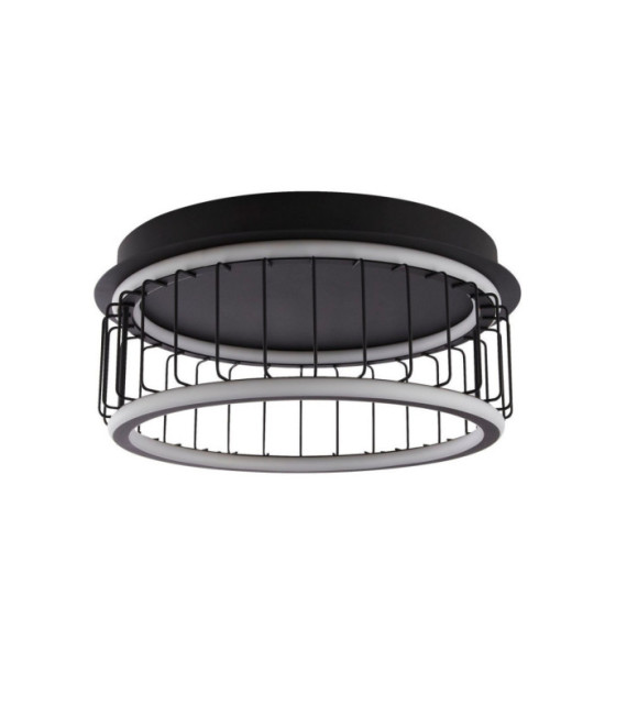 Plafonnier Circolo Aluminium,acier doux Blanc, sable noir