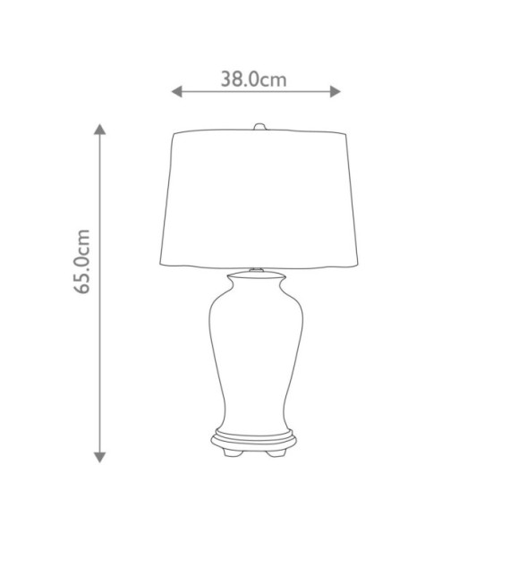 Ying Tischlampe Lampenschirm aus Porzellan und Holzsockel, Weiß, Blau