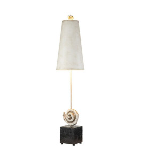 Lampada da tavolo Swirl Resina, Pergamena, Nero Acciaio, Bianco Osso