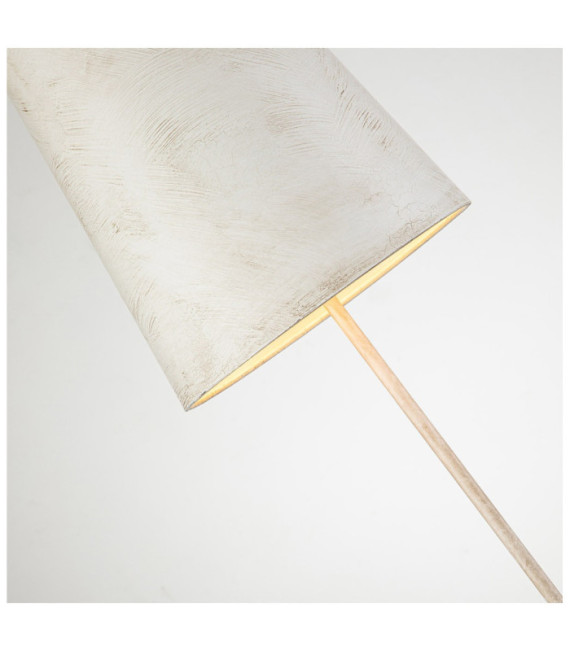 Lampe de table Swirl Résine,Parchemin,Acier Noir, blanc os