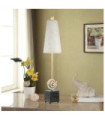 Swirl Table Lamp Resin, Parchment, Steel Black, Bone White