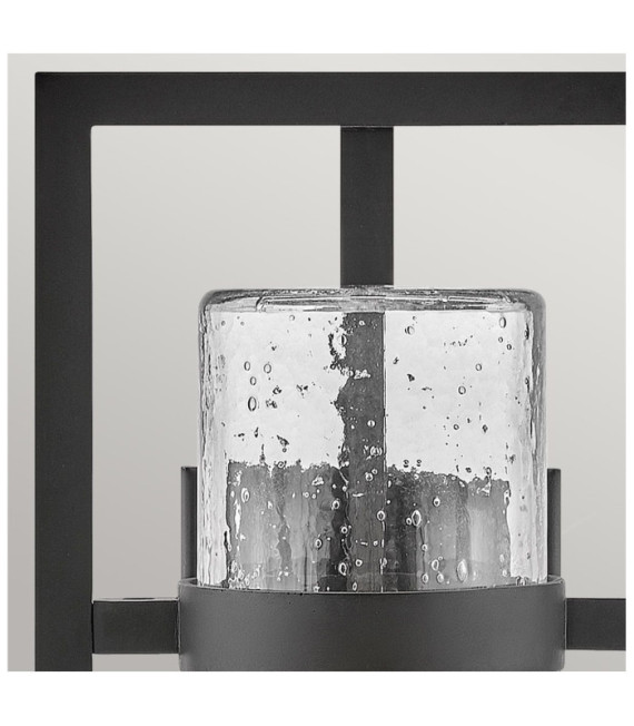 Cordillera outdoor wall light Transparent seeded glass, aluminum Black