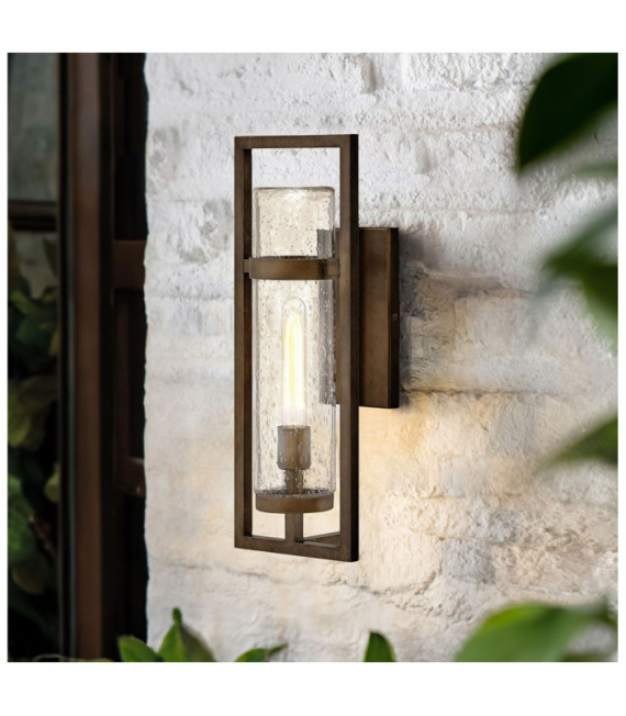 Cordillera outdoor wall light Clear seeded glass, aluminum Burnished bronze