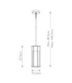Camillo outdoor pendant light Aluminum, transparent grained glass Painted natural brass