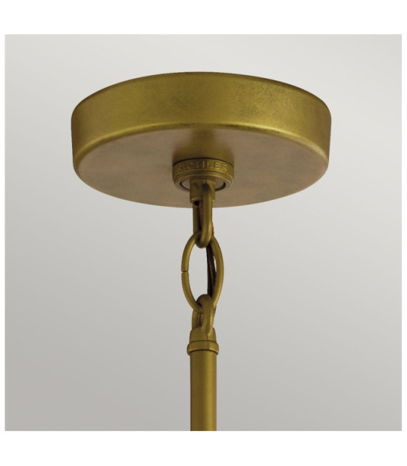 Suspension extérieur Camillo Aluminium,verre grainé transparent Laiton naturel peint