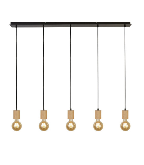 Suspension Spinny Acier doux Noir mat, naturel