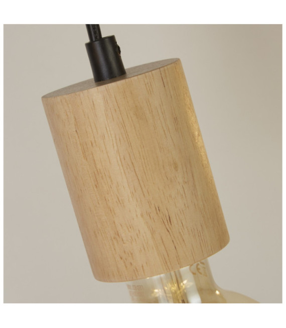 Spinny pendant light Mild steel Matt black, natural