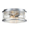 Kichler Bathroom Ceiling Light Clear grained glass, polished chrome steel