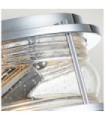 Kichler Bathroom Ceiling Light Clear grained glass, polished chrome steel