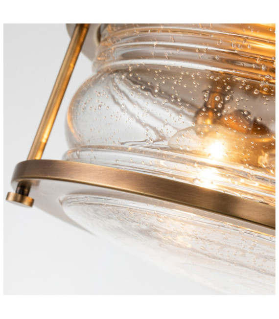 Lámpara de techo Baño Kichler Acero, cristal granulado transparente Latón natural