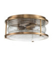 Ceiling light Bathroom Kichler Steel, transparent grained glass Natural brass