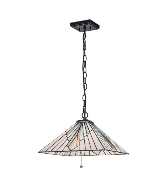 Alderley pendant light Steel, art glass Period bronze