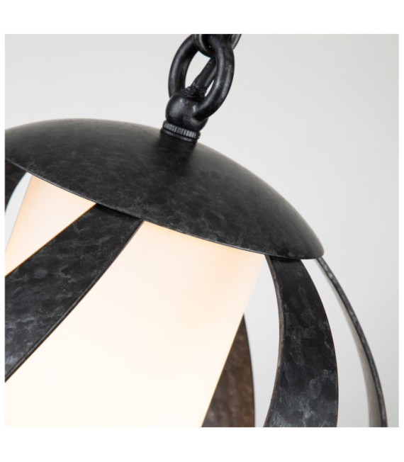 Quoizel pendant light Steel, opal frosted glass Old Black