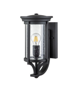 Merrill aplique exterior Aluminio, cristal granulado transparente Negro
