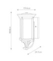 Applique murale extérieur Merrill Aluminium,verre grainé transparent Noir