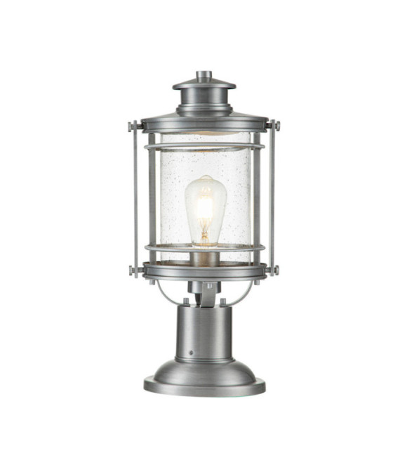 Lampe sur pied extérieur Quoizel Aluminium,acier,verre grainé transparent Aluminium industriel