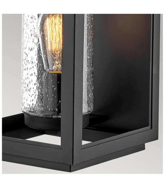 Hinkley outdoor wall light Transparent seeded glass, EPMM (plastic composite, stone) Black
