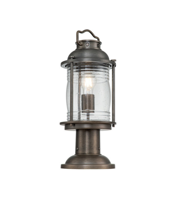 Lampe sur pied extérieur Kichler Aluminium,laiton,verre grainé transparent Bronze bruni