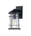 Applique murale extérieur Feiss Aluminium,acier,verre grainé transparent Noir texturé