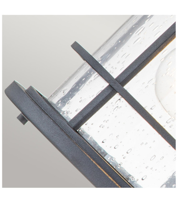 Applique murale extérieur Feiss Aluminium,acier,verre grainé transparent Noir texturé