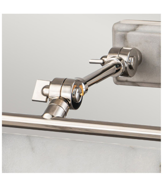 Winchfield picture light Polished nickel steel, white marble effect.