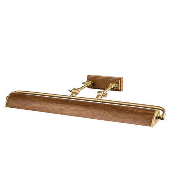 Lampada per quadri Winchfield, acciaio ottone invecchiato, effetto rovere