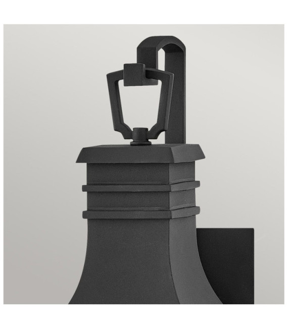 Lampada da parete per esterni Beacon Vetro seminato trasparente, alluminio Museum Nero