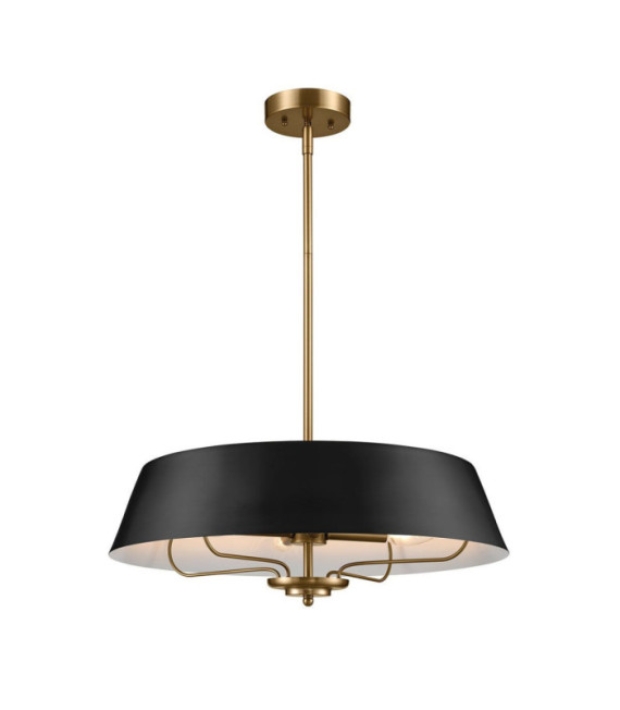 Luella Pendant Light Black Steel, Brass