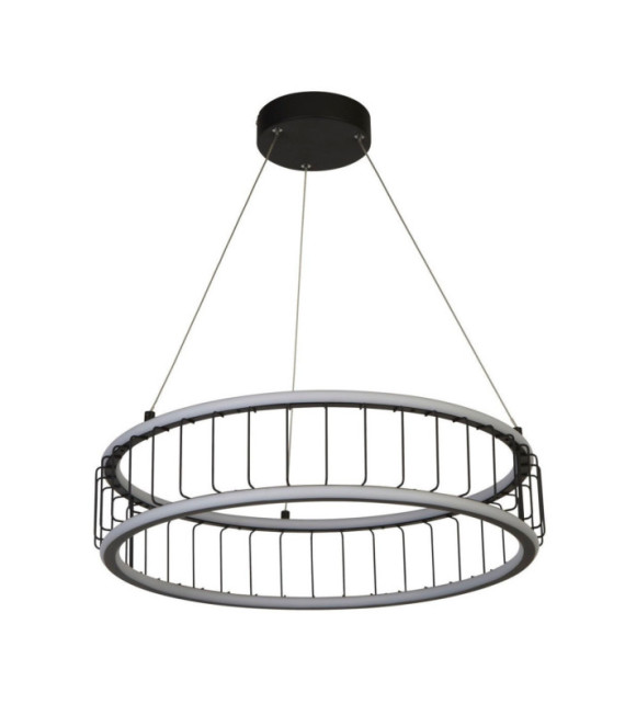 Lámpara colgante Circolo Aluminio, acero dulce Blanco, arena negra