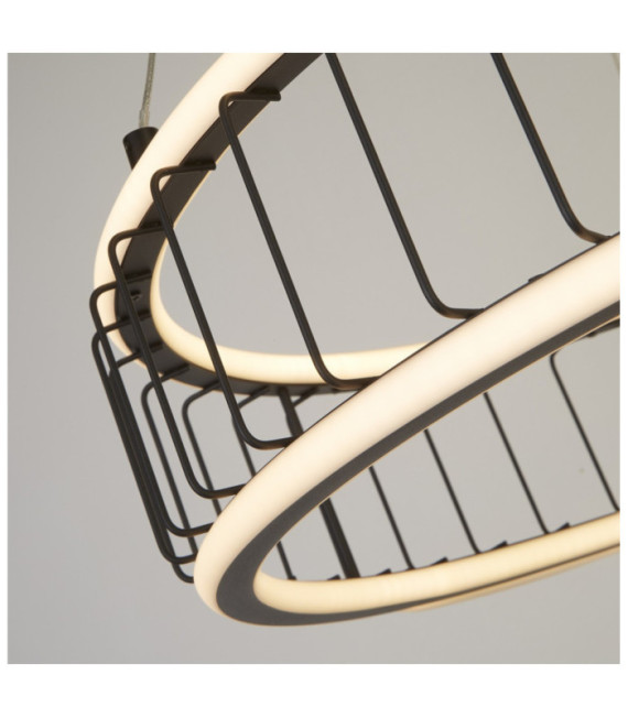 Circolo pendant light Aluminum, mild steel White, black sand