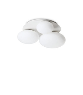 NINFEA Lámpara de Techo Cristal, Metal Blanco