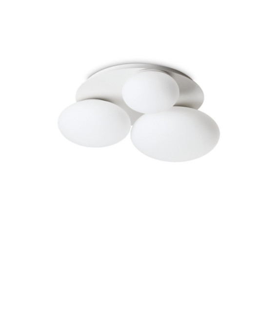 NINFEA Lámpara de Techo Cristal, Metal Blanco