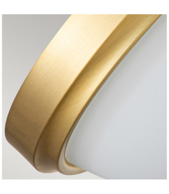 Feiss Ceiling Light Opal Glass, Brushed Brass Steel