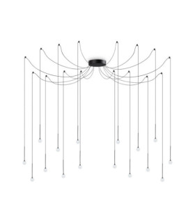 LUCCIOLA Lámpara Colgante Cristal, Metal Negro