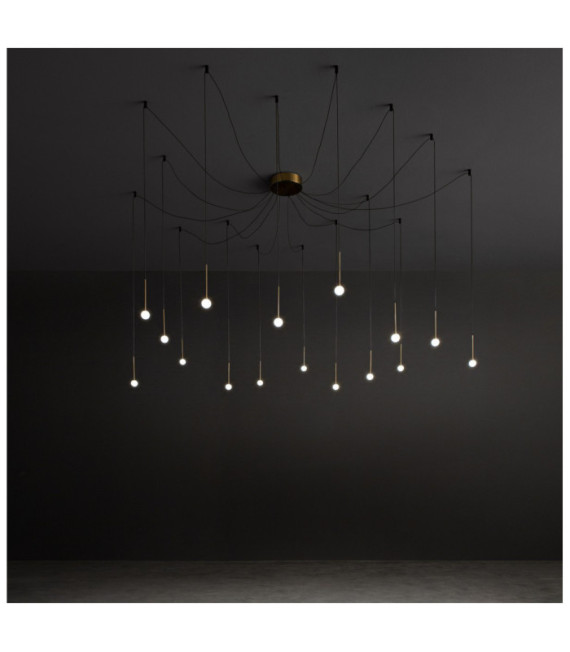 Suspension LUCCIOLA Verre,Métal Laiton