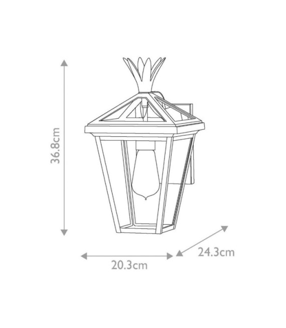 Außenwandleuchte Palma Aluminium, transparentes Glas Schwarz