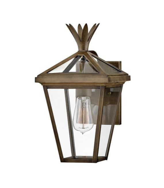 Lampada da parete per esterni Palma Alluminio, vetro trasparente Bronzo brunito