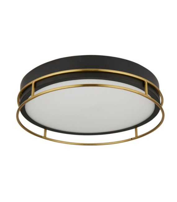 Deckenleuchte Badezimmer Phoenix Baustahl, Glas Schwarz