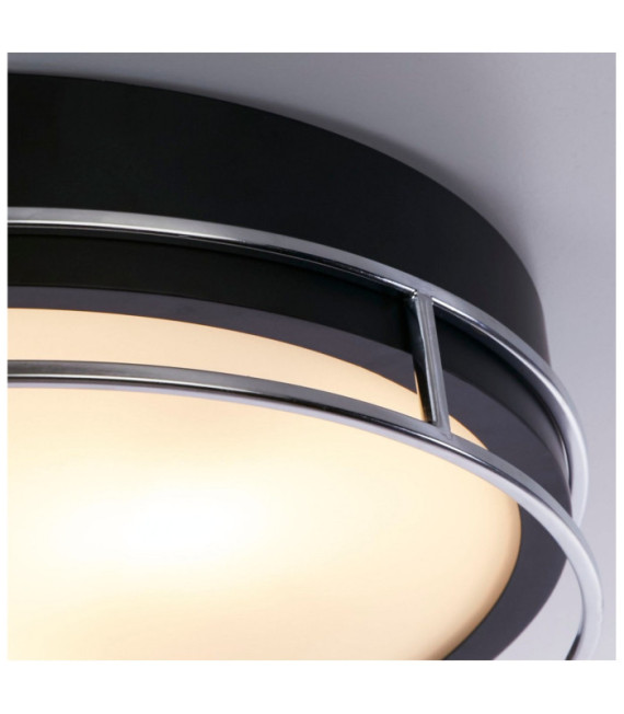 Ceiling light Bathroom Phoenix Mild steel, glass Black