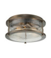 Plafonnier extérieur Kichler Aluminium,laiton,verre grainé transparent Bronze bruni