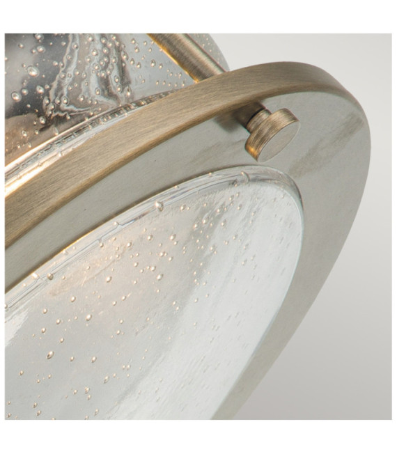 Plafonnier extérieur Kichler Aluminium,laiton,verre grainé transparent Bronze bruni
