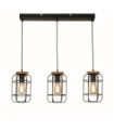 Vision Pendant Light Mild Steel Wood, Matt Black