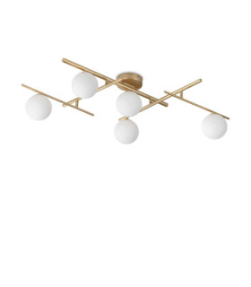 Plafoniera Atlas Vetro, Metallo Ottone
