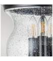 Pickering pendant light Transparent grained glass, Black steel